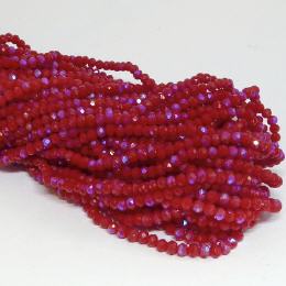 Glasstrang Opaque  Red AB 4mm